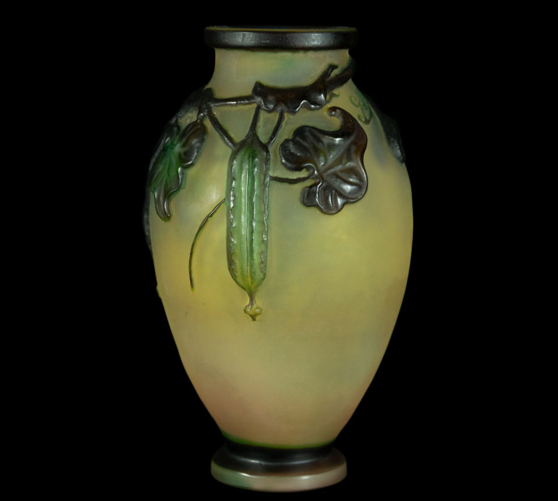Exquisite Art Nouveau Gallé vase in blown glass and polychrome vitreous paste, 1900s - 1920s - Bild 3 aus 5
