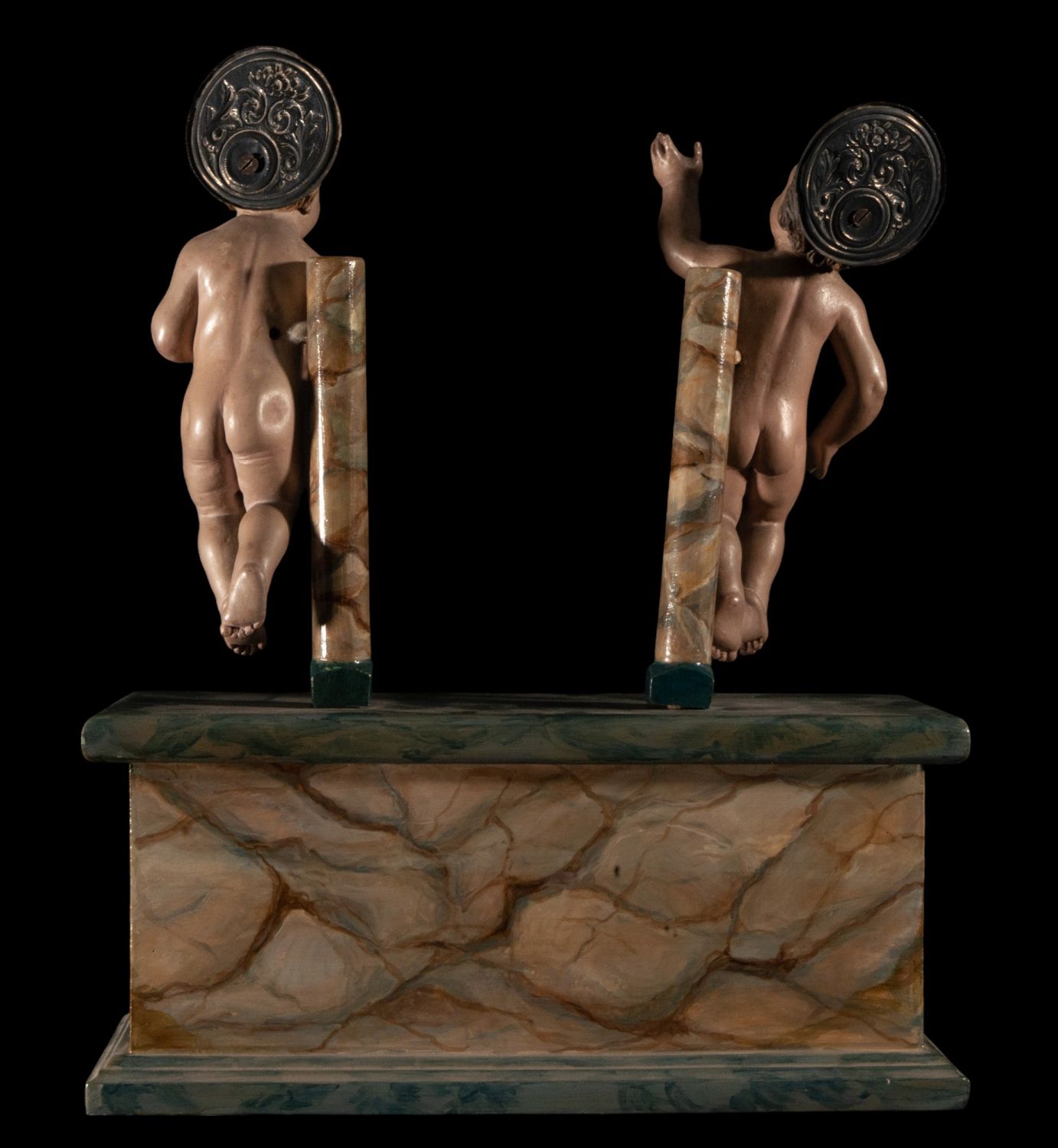 Pair of Neapolitan Holy Children with silver crowns, 18th century, Italy, Naples - Image 6 of 6