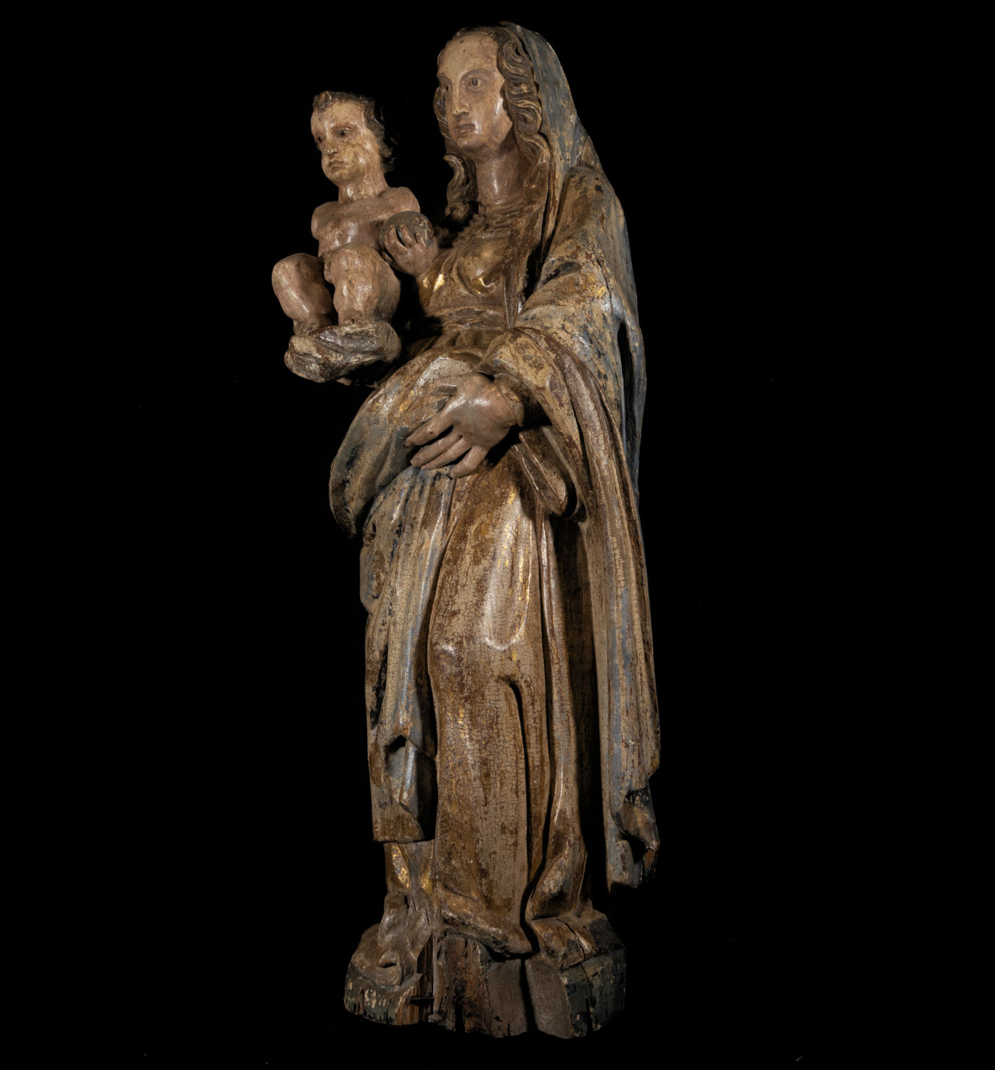 Large Portuguese Renaissance Virgin of the 16th century - Image 4 of 8