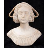 Marble bust of a girl, 19th century