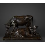 Pair of Bulls following models of the Italian Veneto Renaissance of the 16th century, possibly 18th 