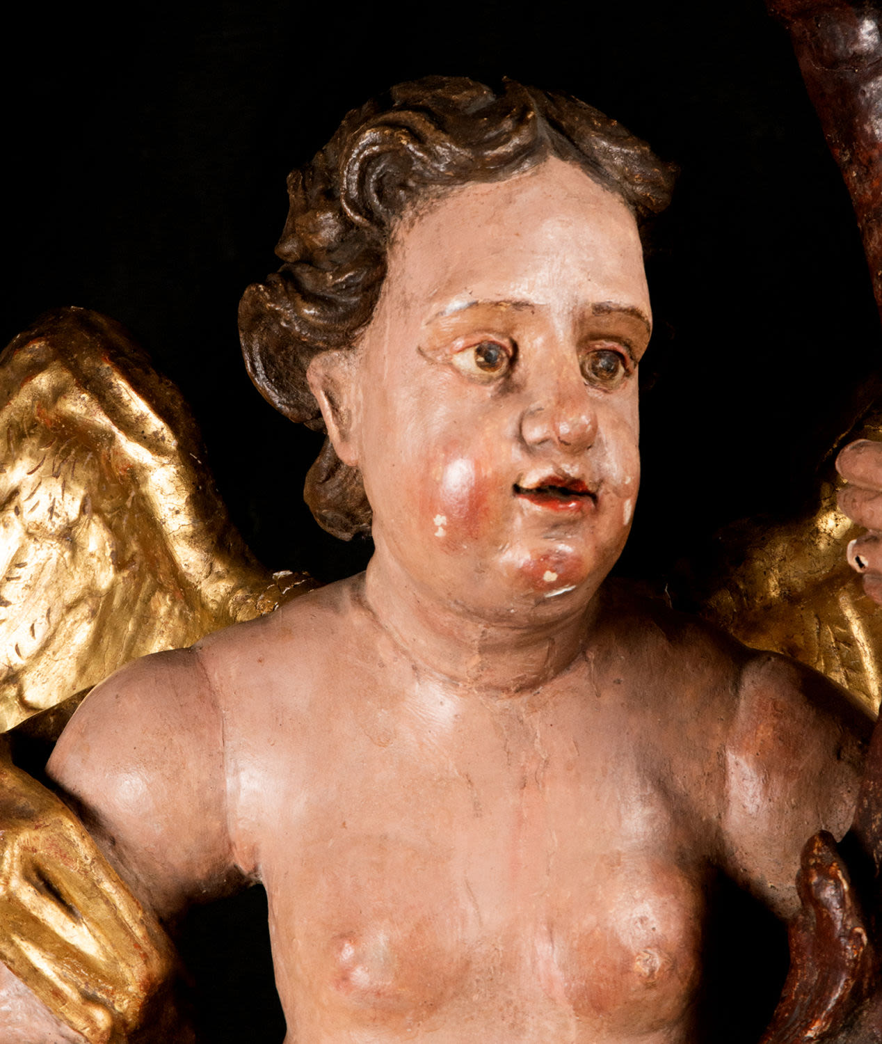 Pair of Important Portuguese Torchere Angels, 17th century Portuguese school - Image 7 of 12