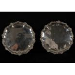 Platero López, 19th - 20th century, Madrid brands, pair of 925 sterling silver trays