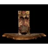 Baroque polychrome wood carving bracket from the 18th century