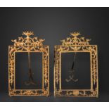 Pair of gilt bronze frames, 19th century