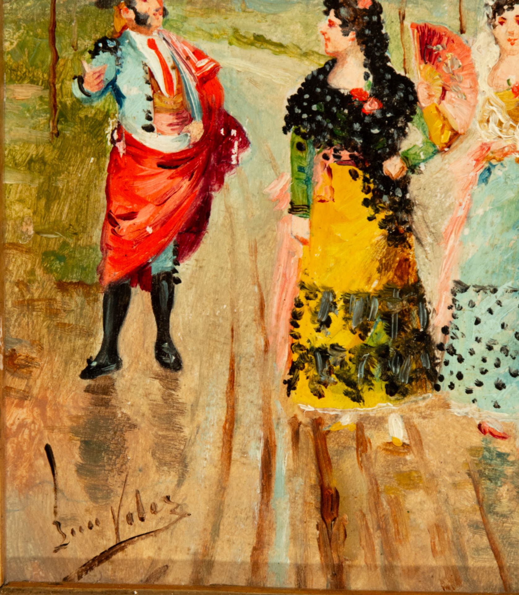 Luíz Vélez (signed), Flamenco dancers outdoors, Spanish school, 19th - 20th centuries - Image 3 of 4