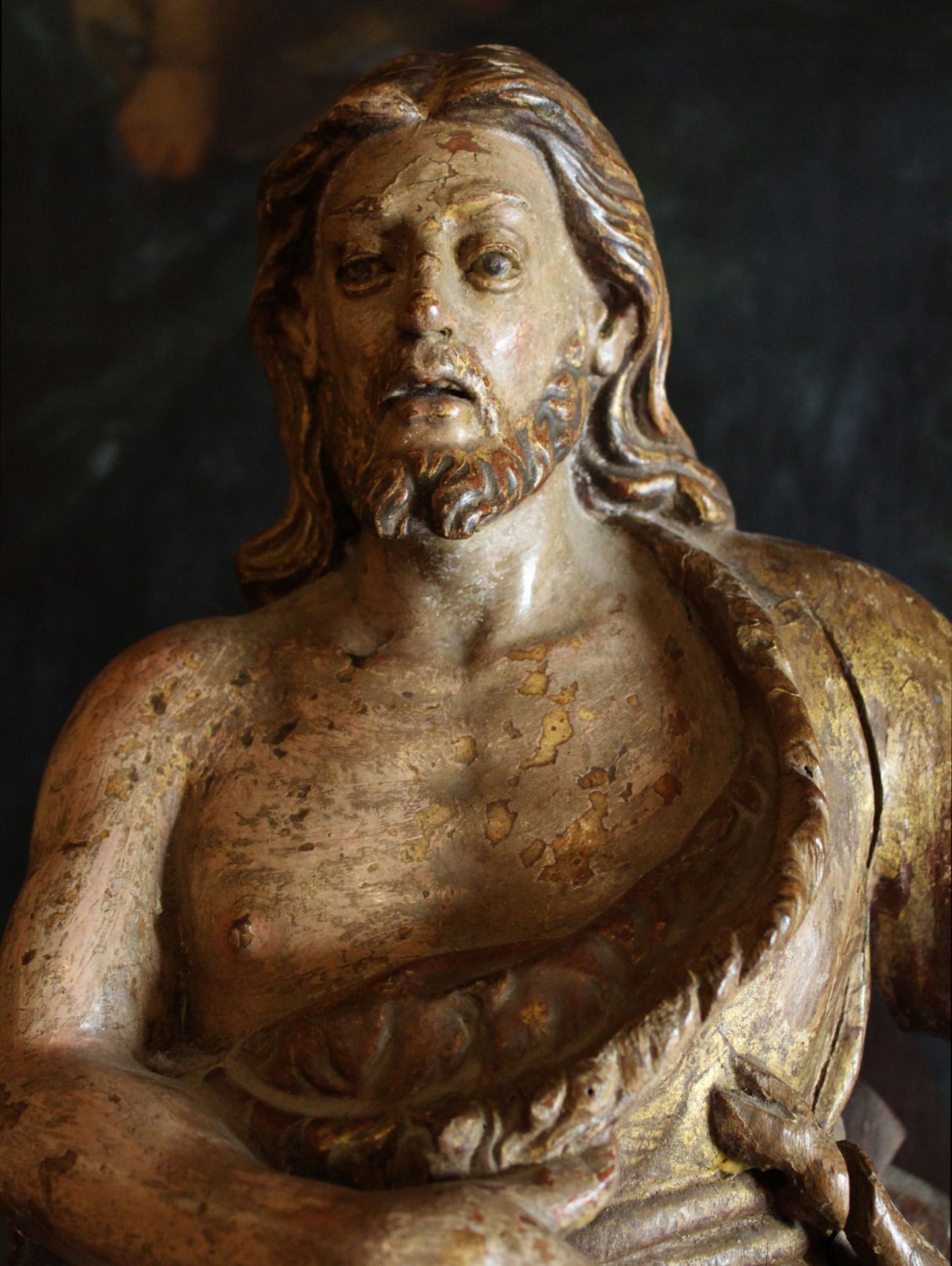 Exquisite and Large Saint John the Baptist Renaissance - transition to late medieval Italian 16th ce - Image 2 of 7