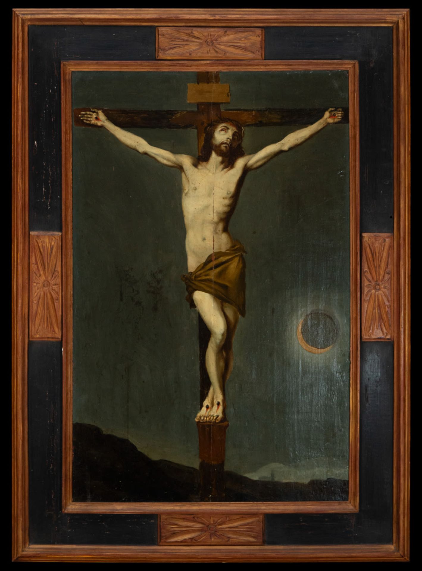 Christ on the Cross, Antwerp school of the 17th century, Flemish work on panel