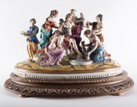The Bath of Apollo, an important porcelain group from Capodimonte, 19th century