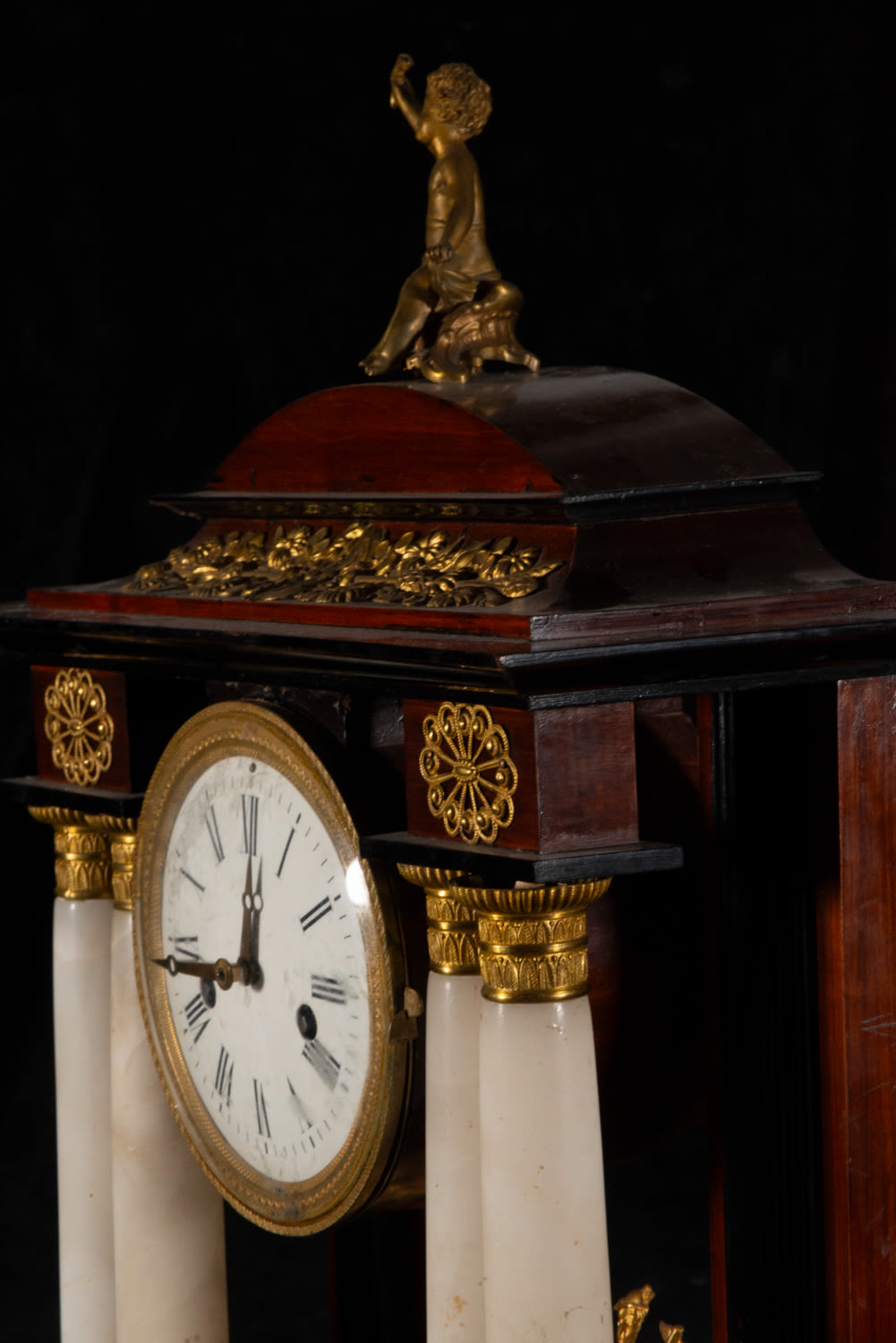 Beautiful Bilderrahmen Table Clock with Automata from the late 19th century, Austria, with Mercury a - Image 6 of 7