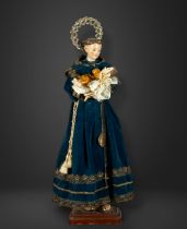 Exquisite Saint Anthony of Paula with Santo Niño Filipino from the 18th century, baroque Philippines