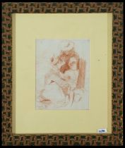 Cecilio Pla, wax drawing on paper, Signed