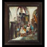 Orientalist scene inside Medina, signed P. Miró, 19th - 20th century
