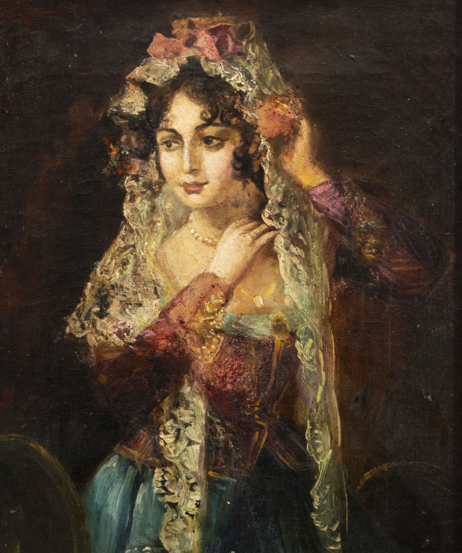 Young Andalusian Lady, attributed to Leonardo Alenza (Madrid, 1807-1845), 19th century, signed - Bild 2 aus 4