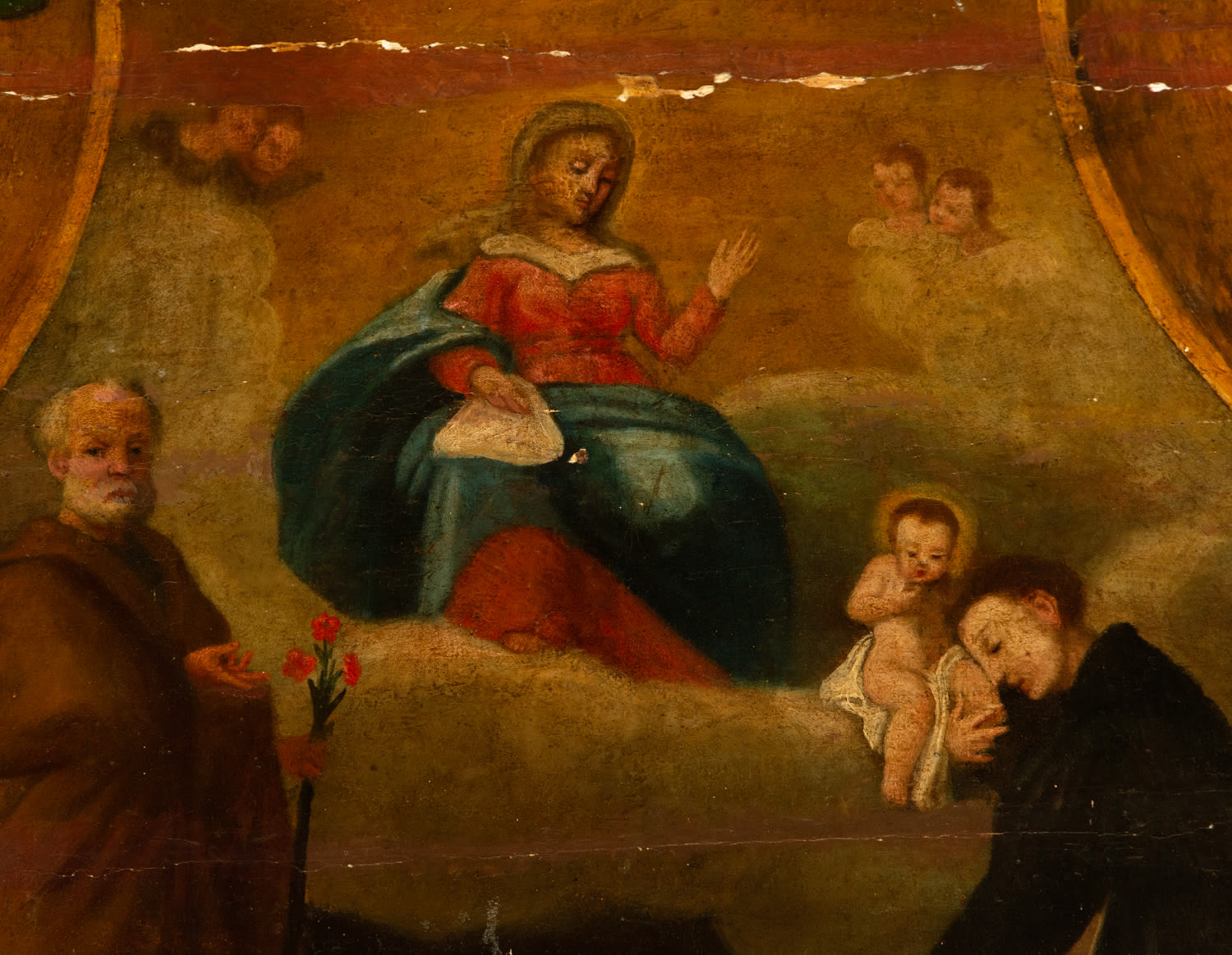 Baroque Altar auction, representing San Ramón Nonato and San Antonio with the Child in front of the  - Image 4 of 6