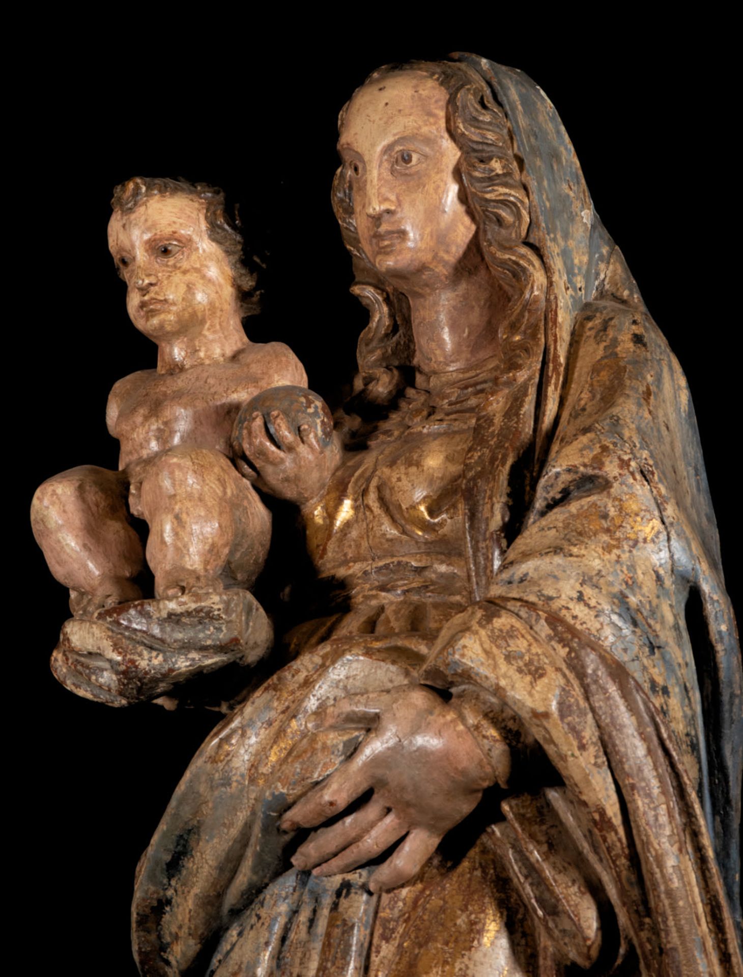 Large Portuguese Renaissance Virgin of the 16th century - Bild 5 aus 8