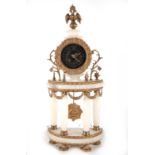 Napoleon III style clock in alabaster and calamine, late 19th century