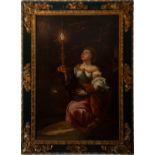 Important Saint Barbara with period frame - Attributed to Antonio del Castillo y Saavedra (1616-1668