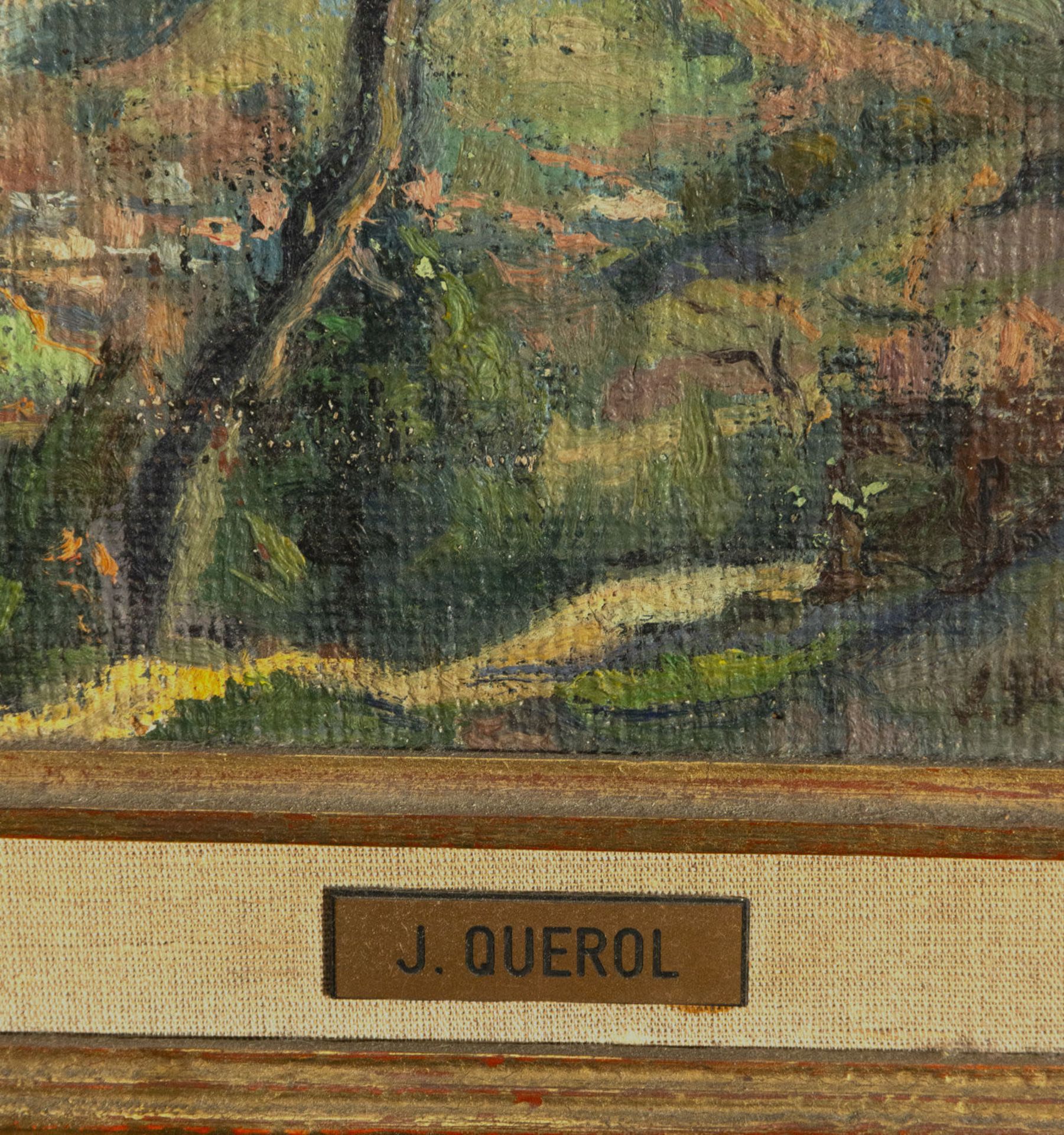 Landscape on panel, F. Querol, 19th century Catalan school - Bild 4 aus 5
