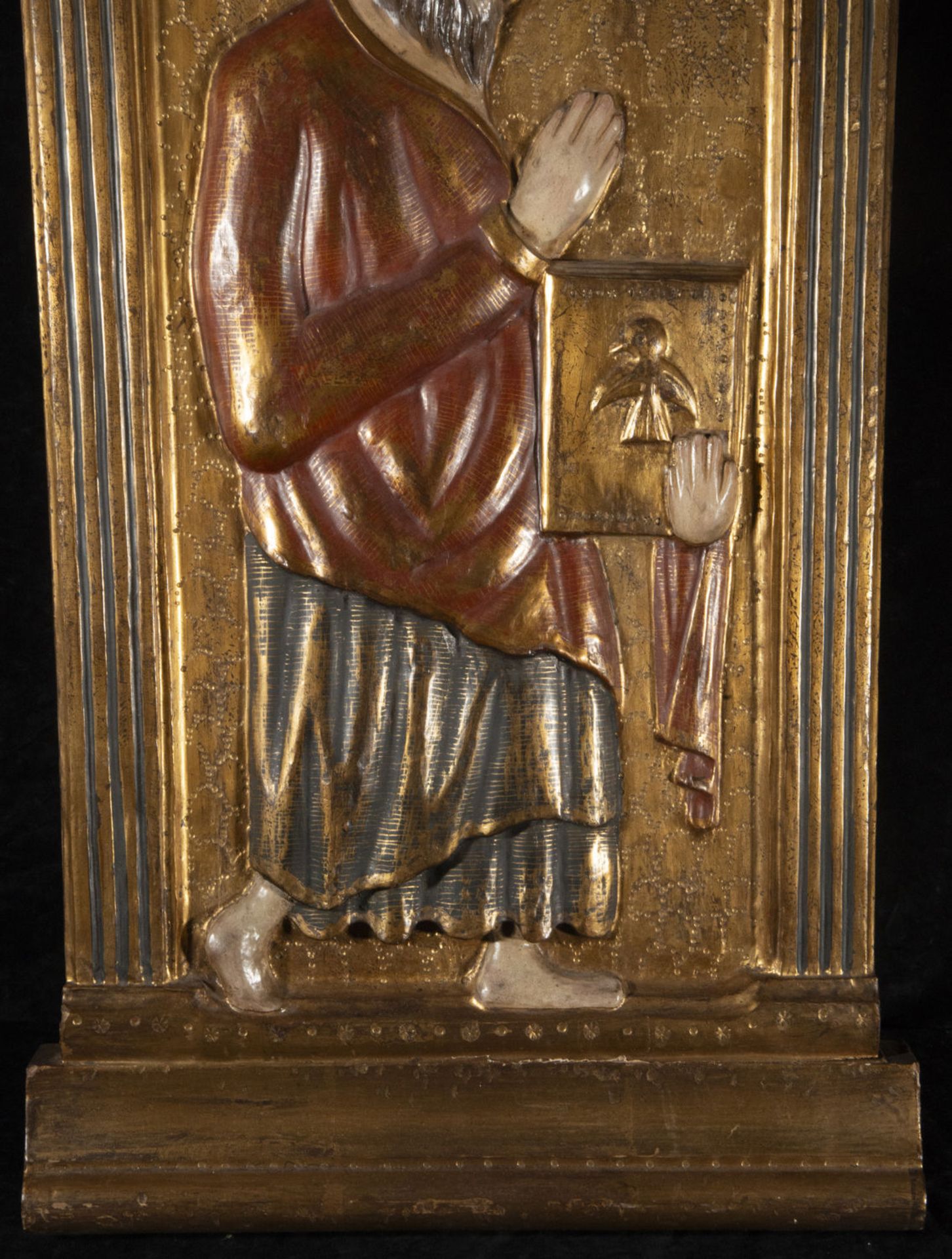 Plateresque style relief with Saint Francis of Assisi in Renaissance Plateresque style, late 19th ce - Image 3 of 5