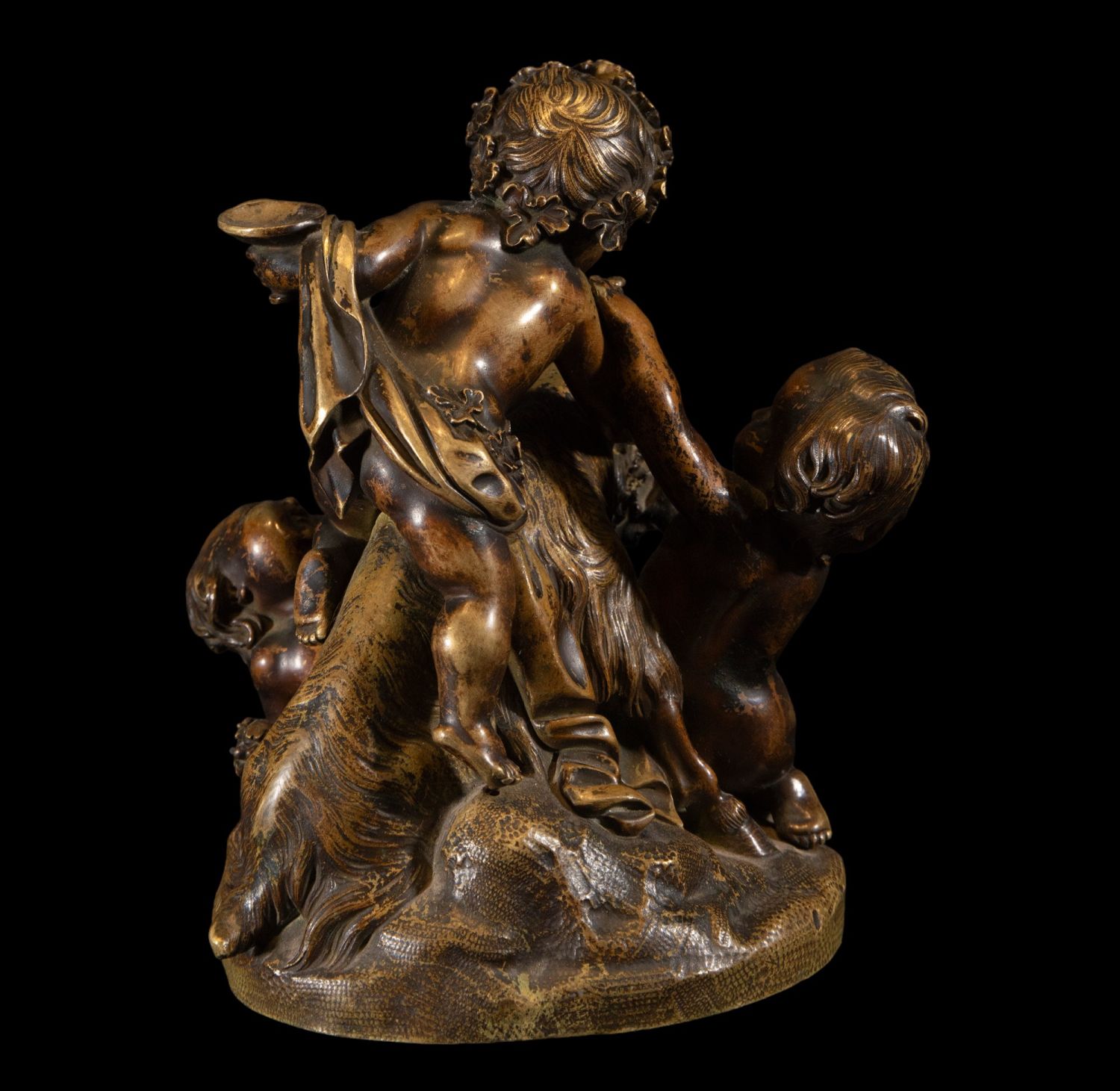 Allegorical bronze sculpture of Amours playing with a goat, 19th century - Image 6 of 6