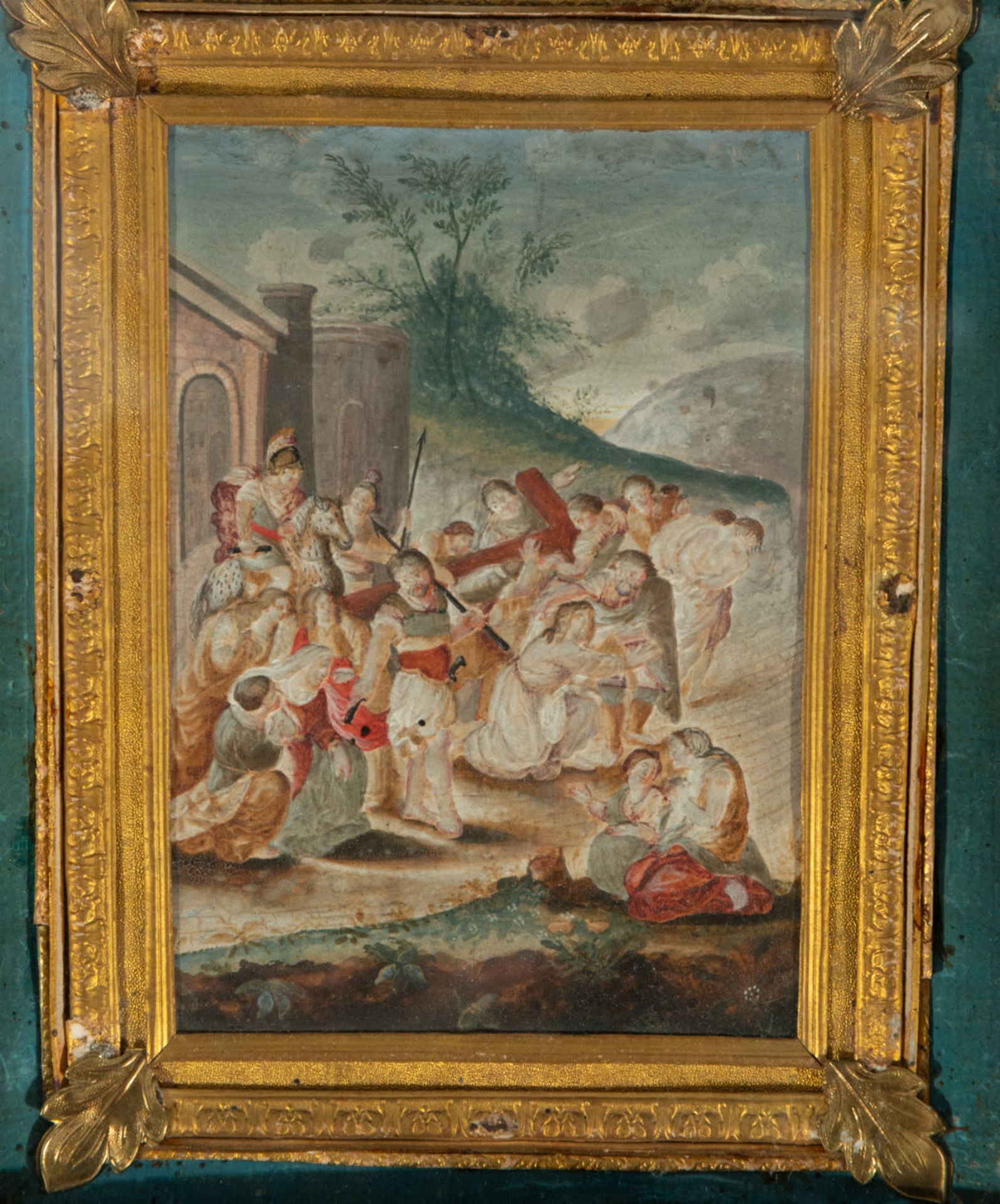 Watercolor glued to 18th century panel - Bild 2 aus 3