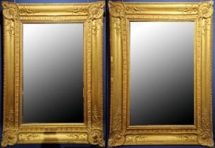 Large Pair of French Louis XV Frames transformed into mirrors, 19th century