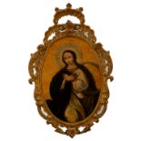 Immaculate in oval, Spanish school, 17th century