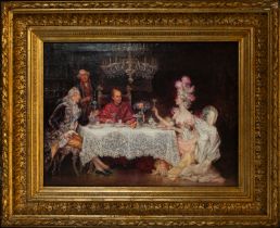 Pablo Salinas, signed, Lunch with the cardinal, 19th - 20th centuries