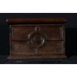 Alms box in Plateresque fruit wood from the 16th century, Valladolid or Madrid