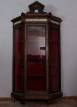 Bone inlaid display case, possibly 19th century French or Venetian work