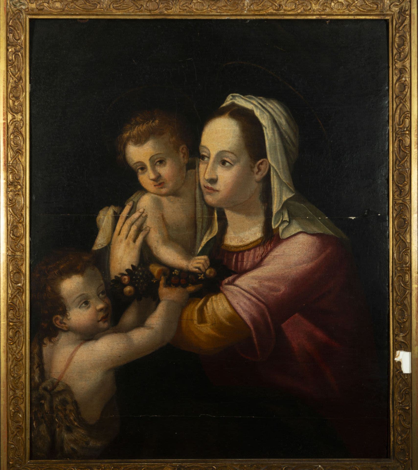 Beautiful Italian oil on panel of Madonna, Lombardy 16th century - Bild 2 aus 6