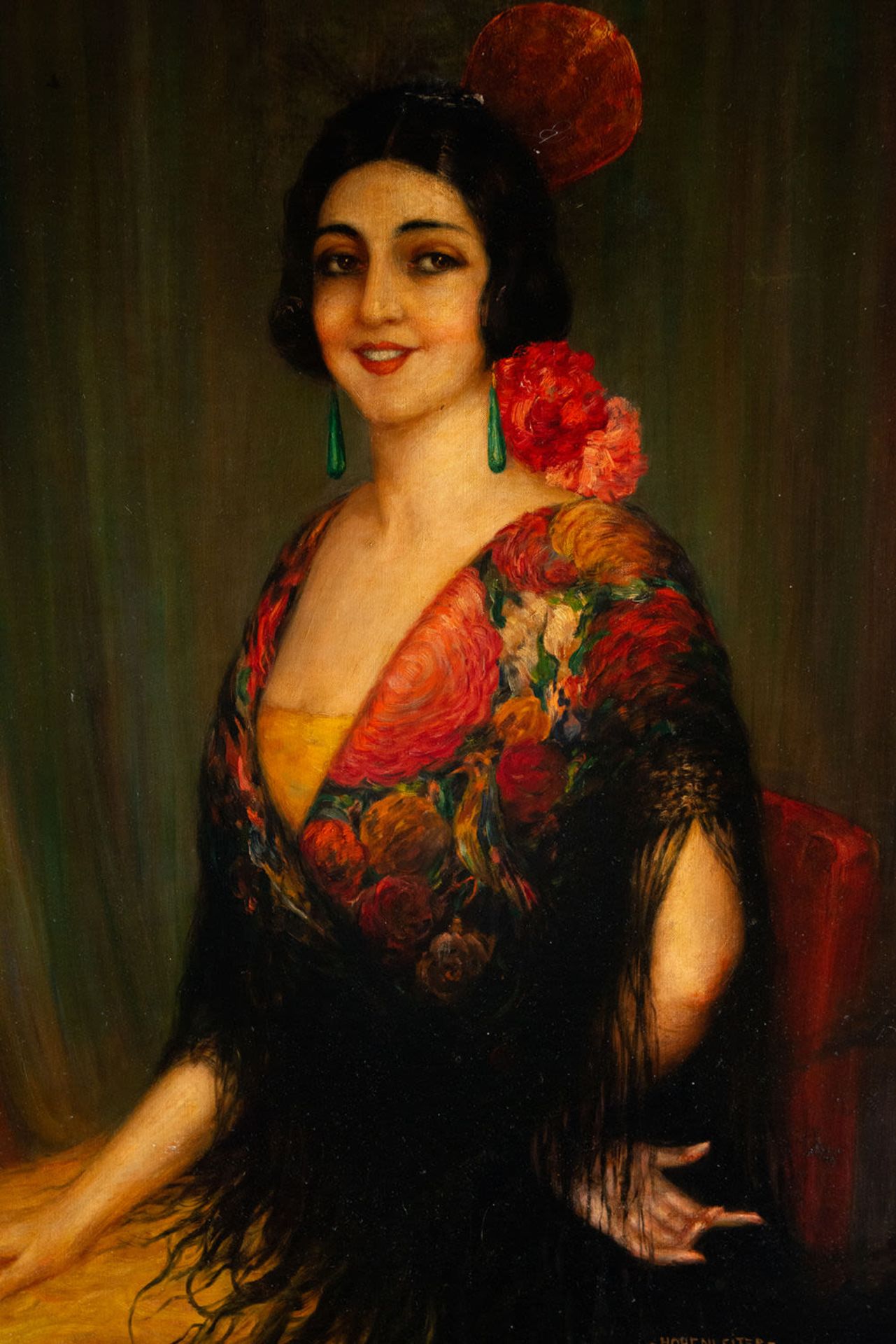 Portrait of a Girl with a Mantilla, Francisco Hohenleiter de Castro (Cádiz, 1899-1968), Spanish scho - Bild 2 aus 7