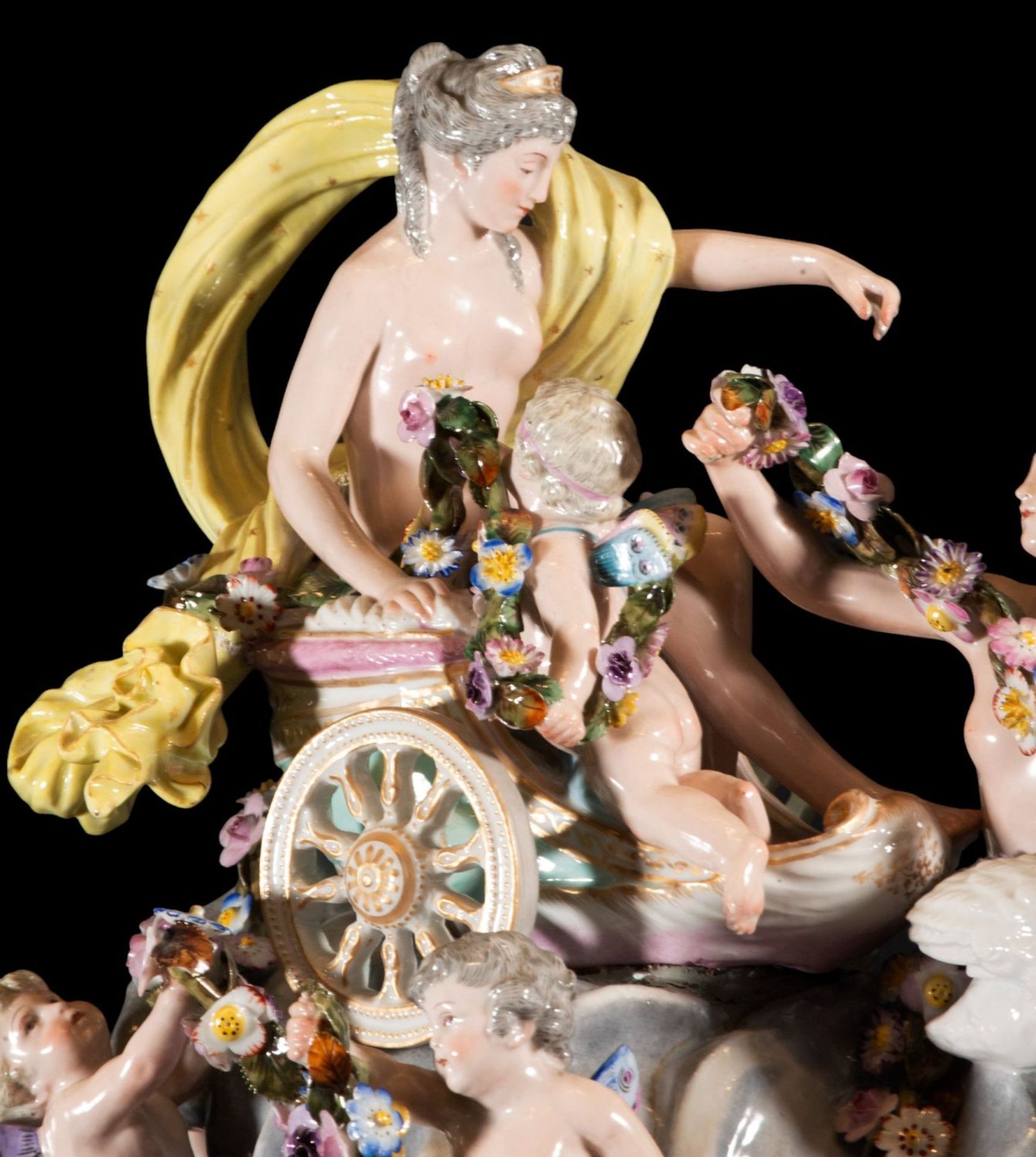 Important Group in German Meissen porcelain from the 19th century - Bild 7 aus 14