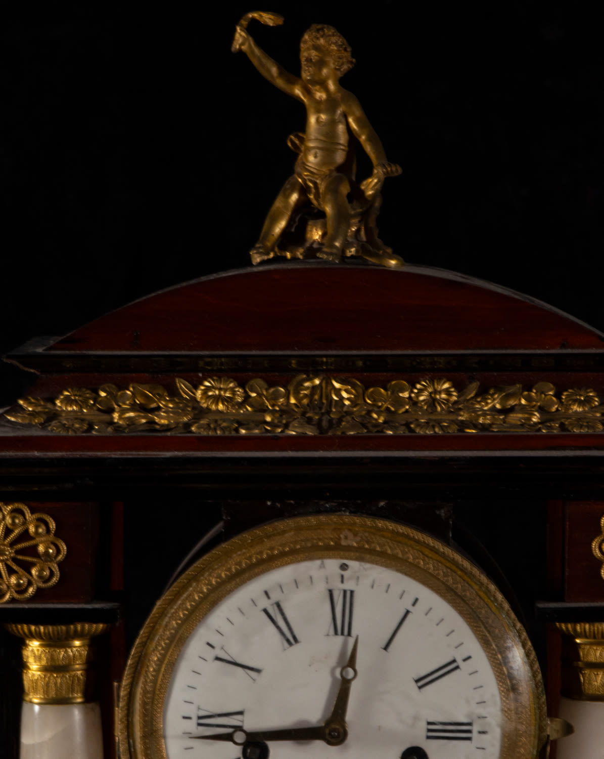 Beautiful Bilderrahmen Table Clock with Automata from the late 19th century, Austria, with Mercury a - Image 3 of 7