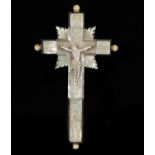 Reliquary cross called Jerusalem, in mother-of-pearl and mother-of-pearl, work from the Holy Land, 1