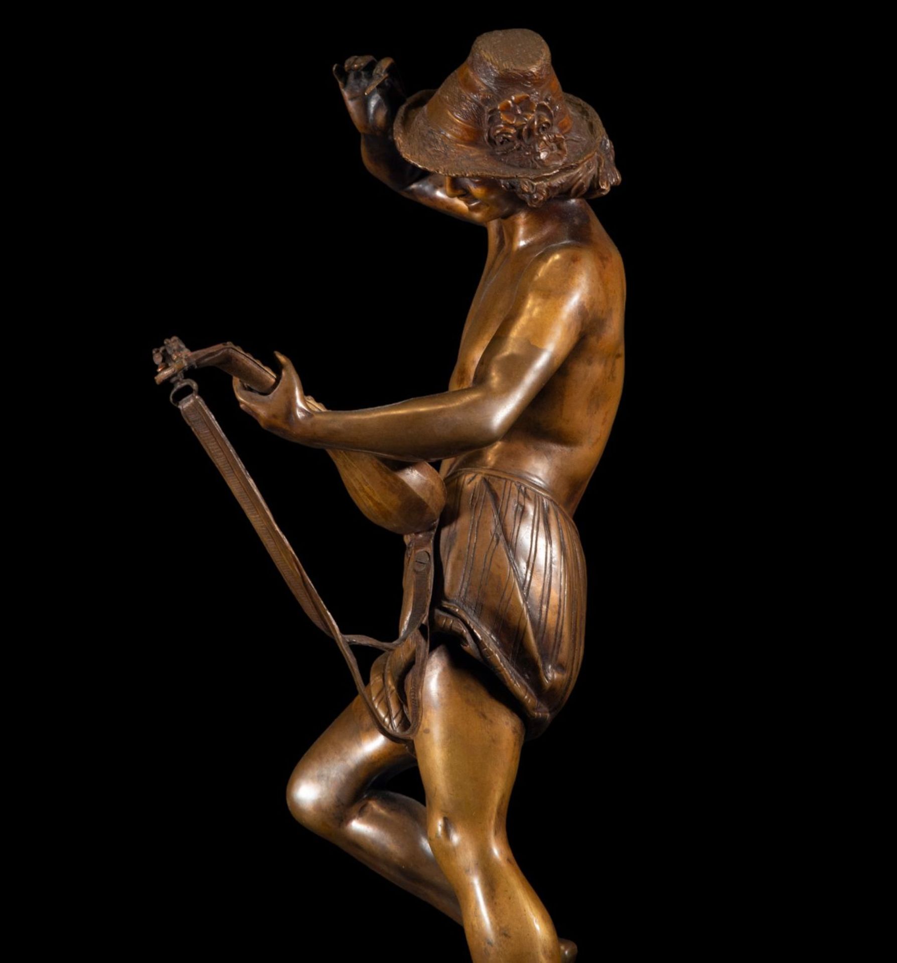 Pair of bronzes of a musician and dancer signed by Albert-Ernest Carrier Belleuse, 19th century - Bild 11 aus 14