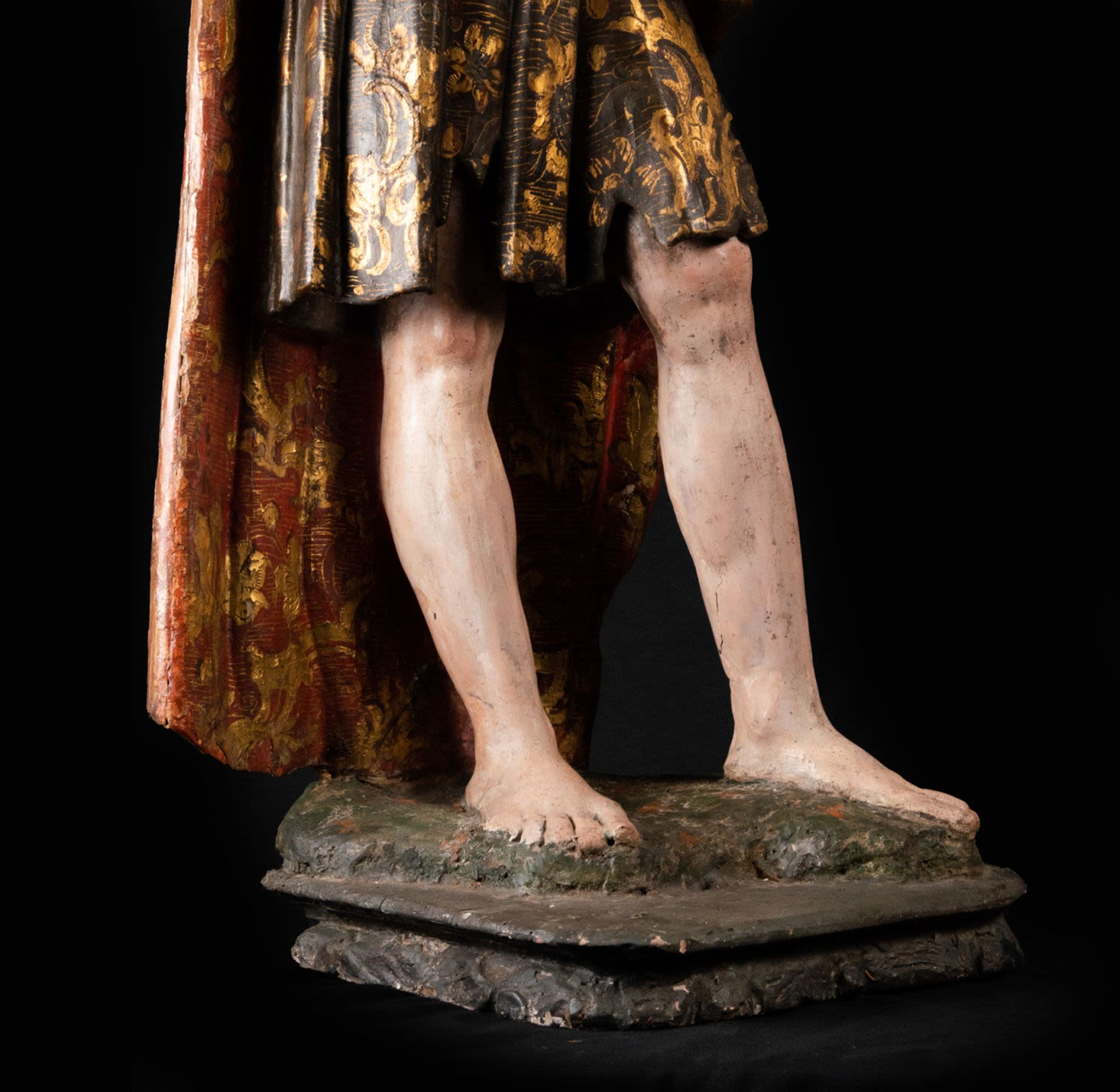 Polychrome wood carving of Saint John the Baptist, Mexico, Novohispanic colonial school of the 17th  - Image 7 of 8