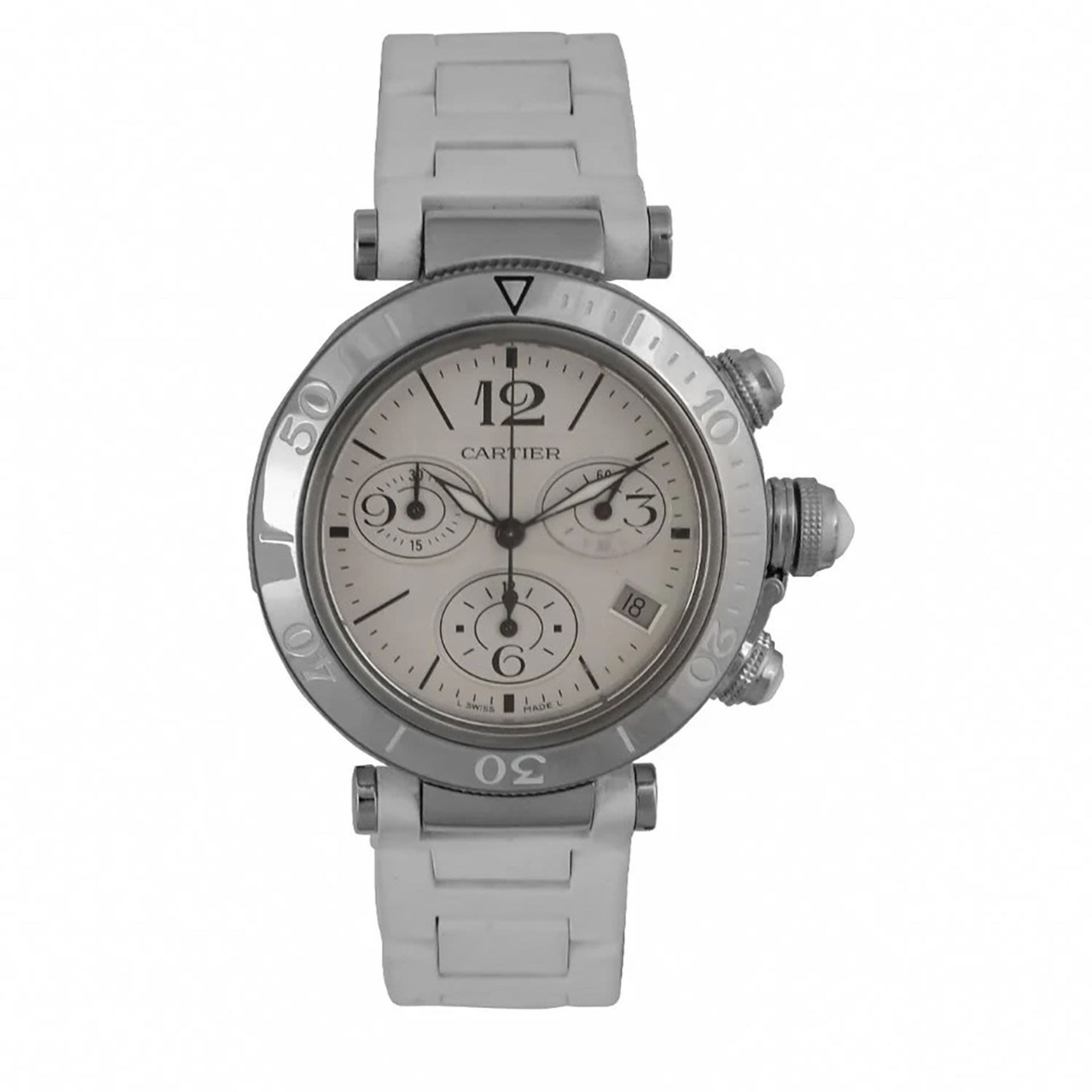 Cartier Pasha Chronograph 42mm Unisex wristwatch, in steel, year 2010