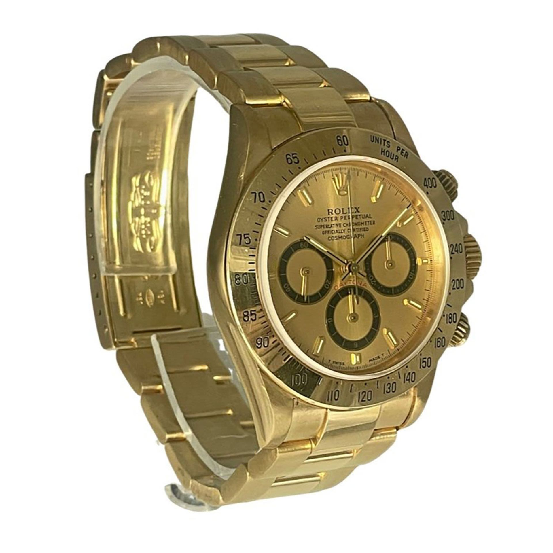 Exceptional Rolex Daytona "inverted 6" wristwatch in 18k solid gold. Brand new Rolex model 16528 - Bild 2 aus 9