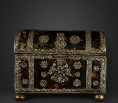 Rare Mexican colonial tabletop chest with emblem of the Company of Jesus, Veracruz, Viceroyalty of N