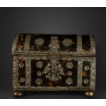 Rare Mexican colonial tabletop chest with emblem of the Company of Jesus, Veracruz, Viceroyalty of N