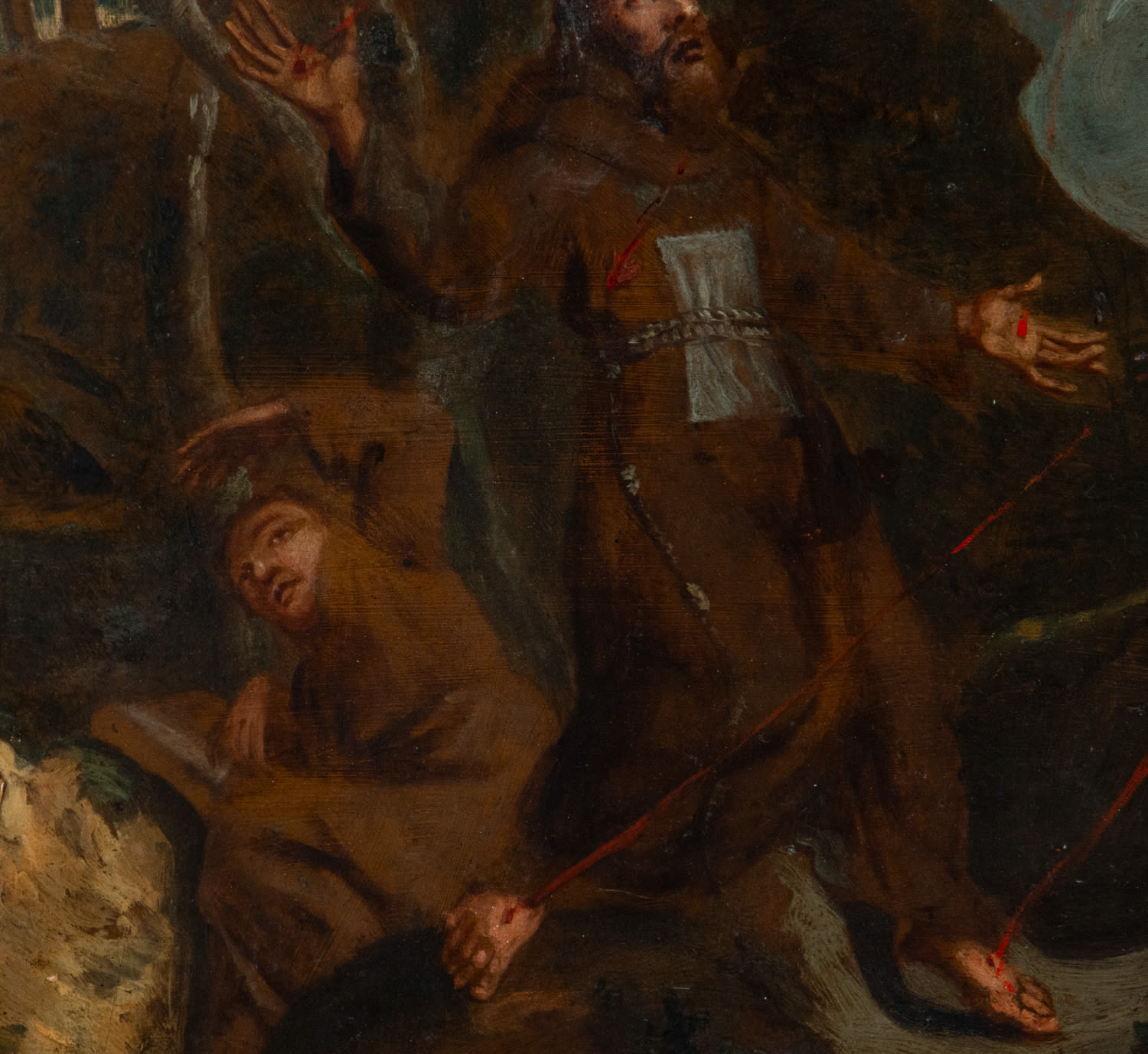 Monumental Flemish copper with The Vision of Saint Francis, Dutch school from the 17th century - Image 3 of 7