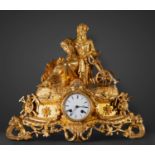 Charles X clock in gilt bronze ormolu with Goddess Ceres, 19th century
