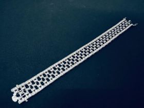 Elegant 20's style bracelet for women with 3 ct approx. of brilliant cut diamonds mounted in 925 ste