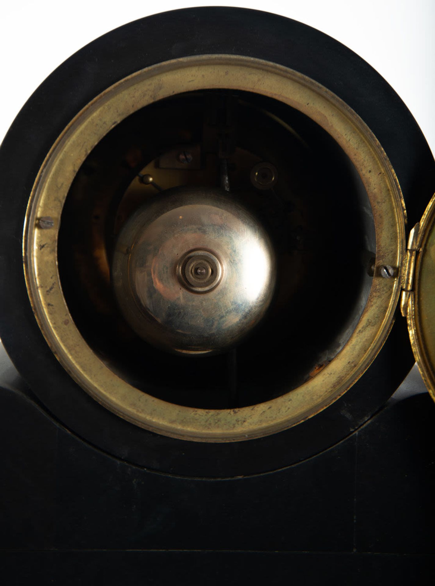 Black marble garniture with mercury pendulum, 19th century - Image 5 of 9