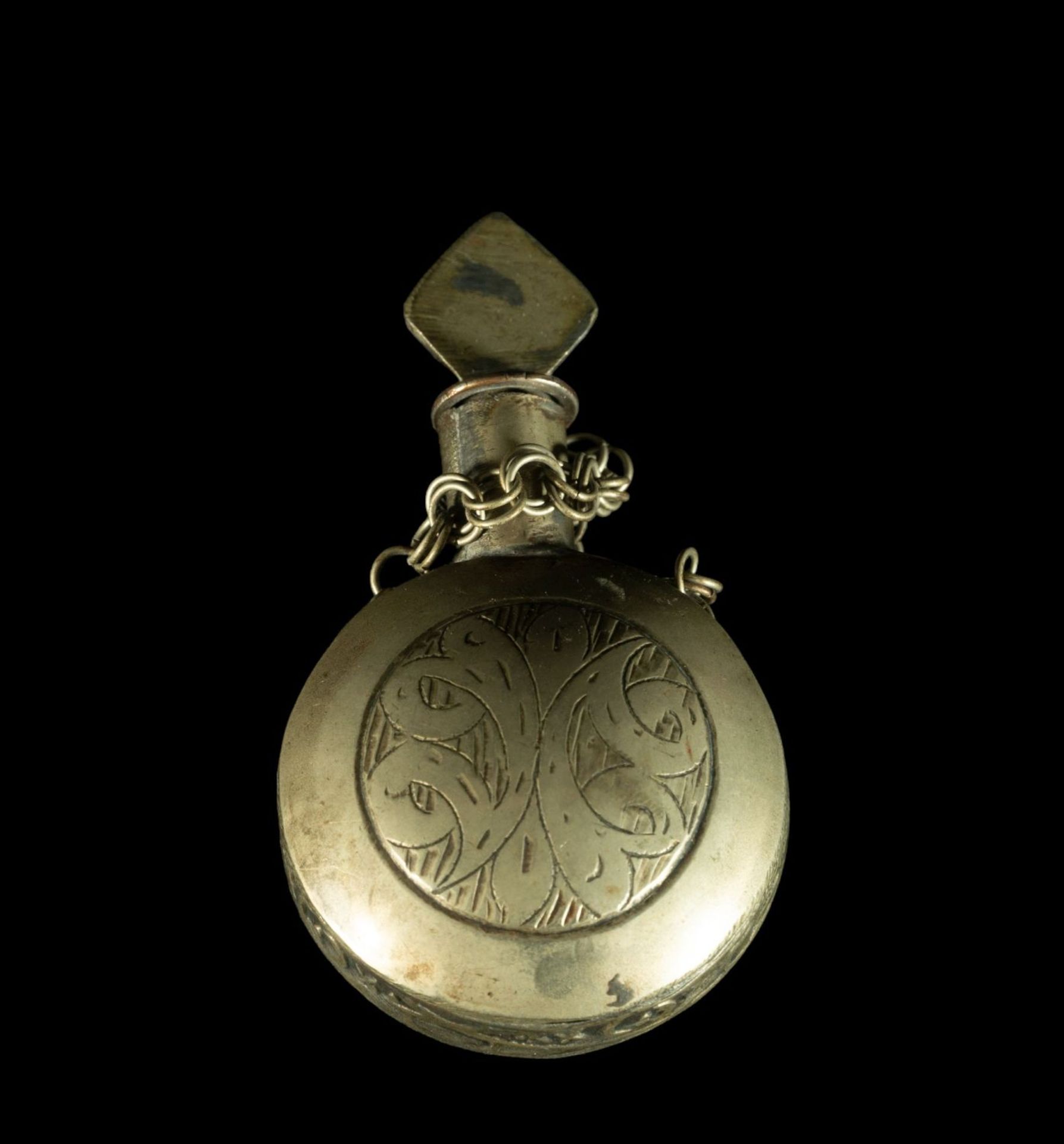 Container for extreme anointing in silver metal, Mexico, 19th century - Image 2 of 2
