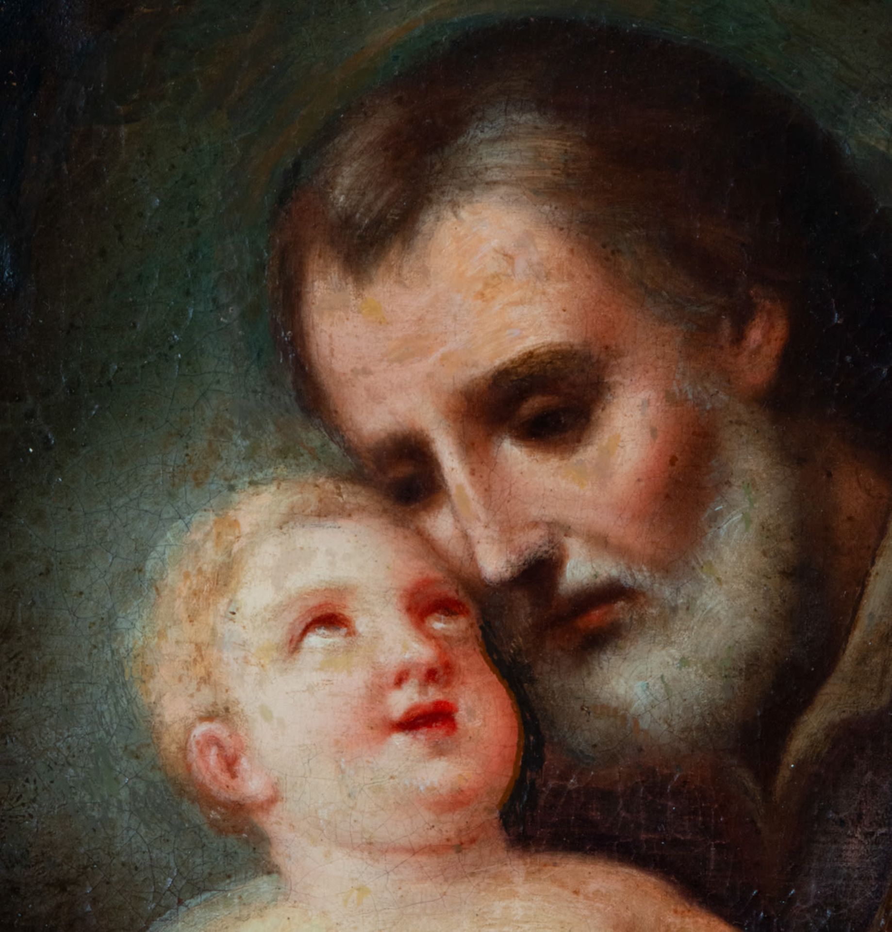 Italian school from the beginning of the 18th century, Saint Joseph with the Baby Jesus in his arms - Image 2 of 5