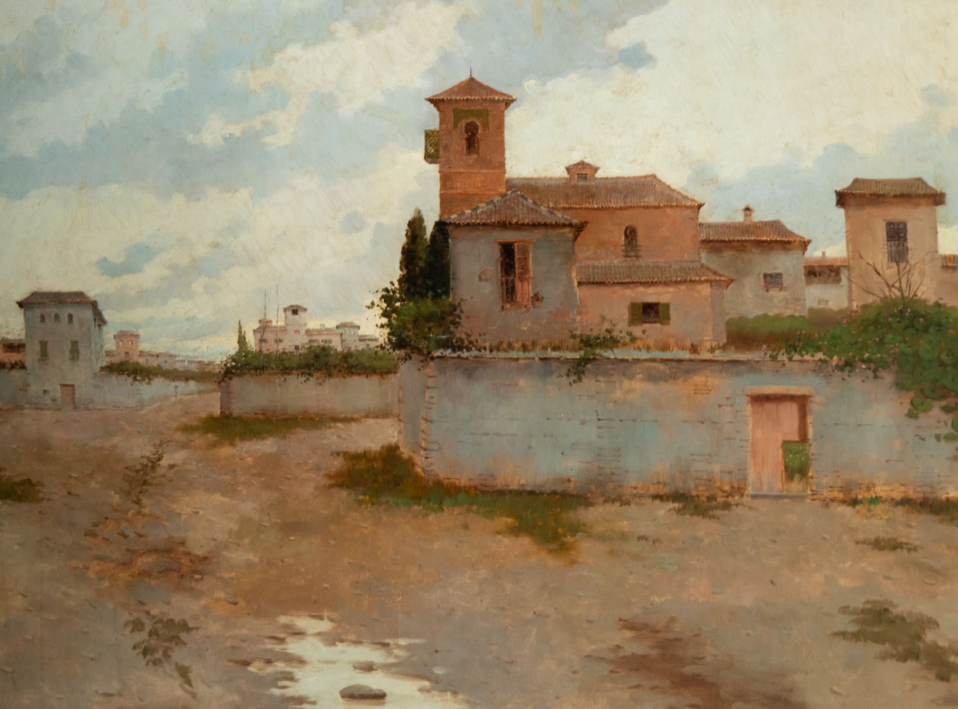 José Lupibáñez y Carrasco (1864-1938). View of the Albaicín in Granada, Andalusian romantic school o - Image 2 of 6