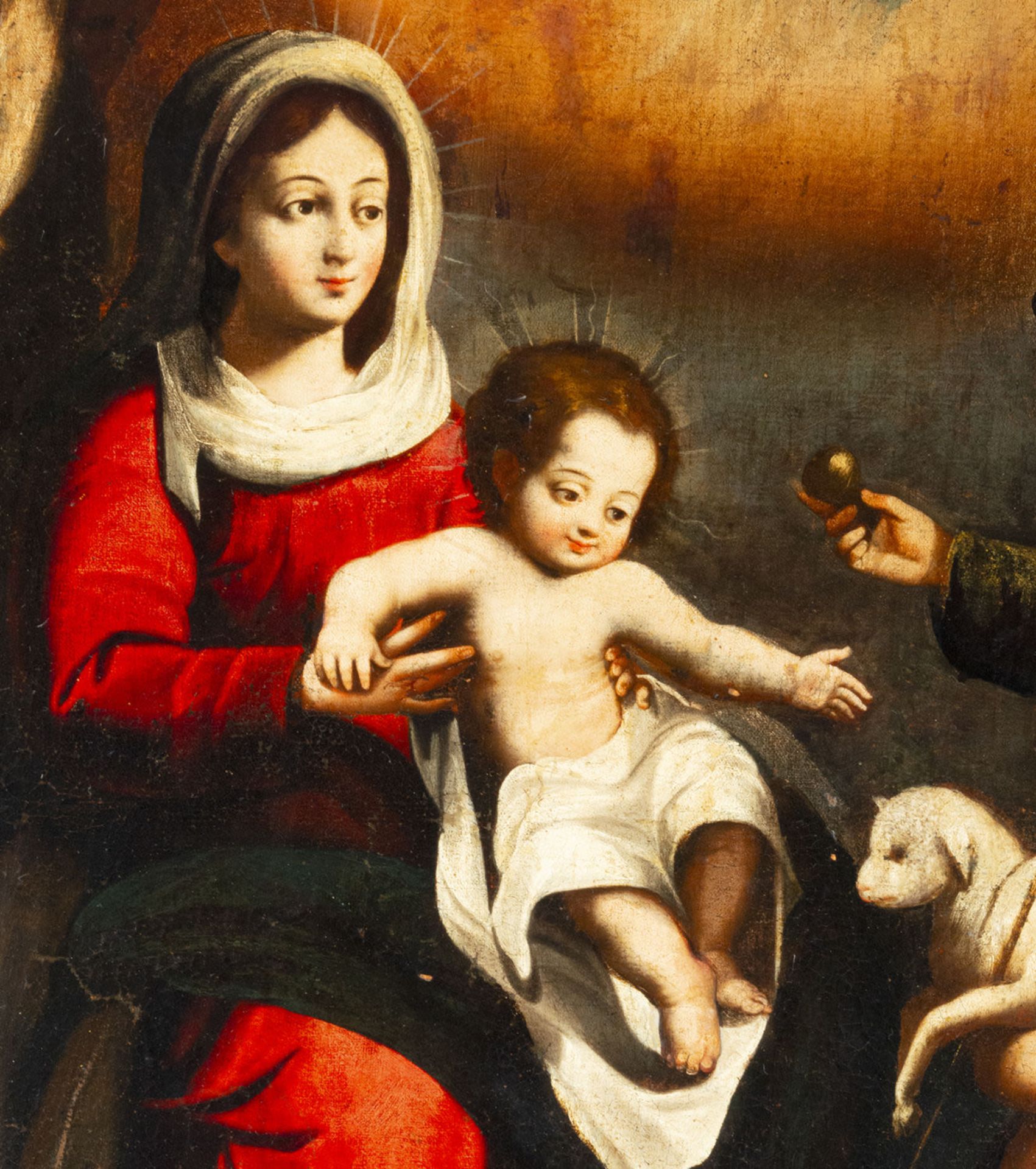 Saint Anne next to Mary with Saint John and the Enfant Jesus, Cuzco colonial school of the 18th cent - Bild 2 aus 5